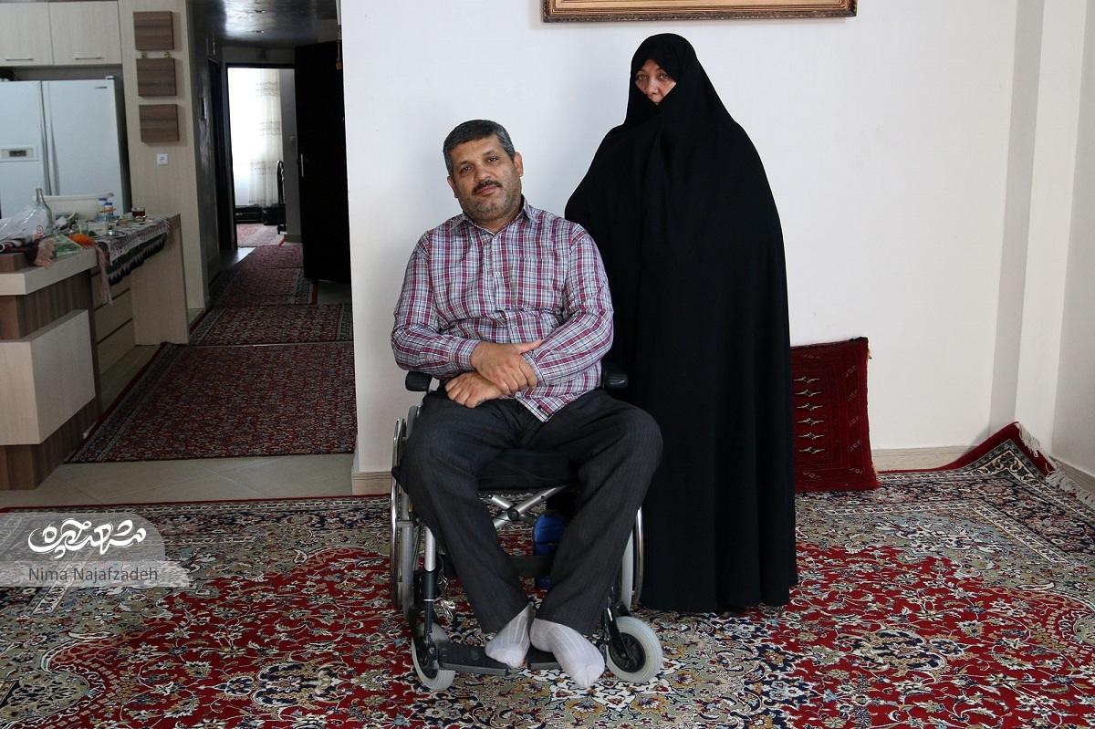 حسن بهرام‌‍‍‍‍‍‌فر، جانباز ۷۰ درصد قطع‌‍‌نخاعی محله سرافرازان است