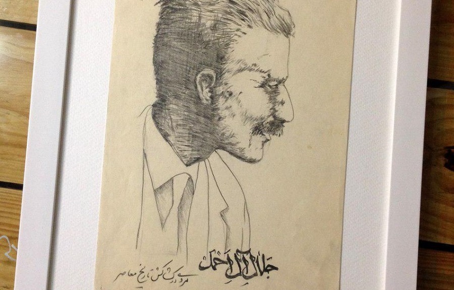 پرتره جلال آل احمد، اثر حمید ظهوریان، نقاش و گرافیست مشهدی