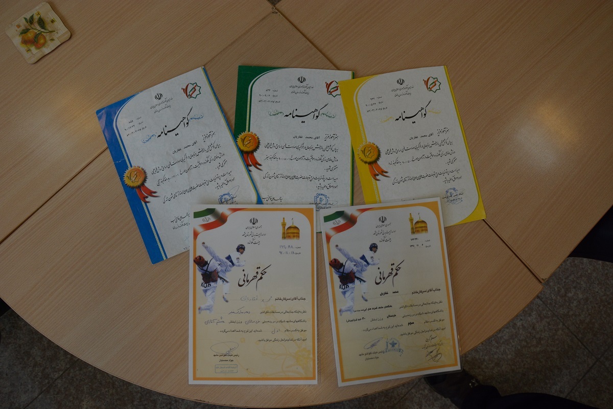 سیدمحمد غفاریان قهرمان تکواندوی باشگاه‌های مشهد است