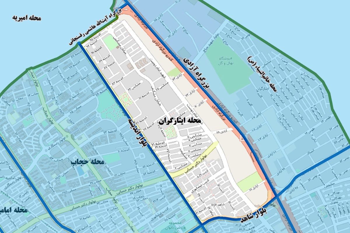 ایثارگران؛ محله آبی و پرگردشگر قاسم‌آباد