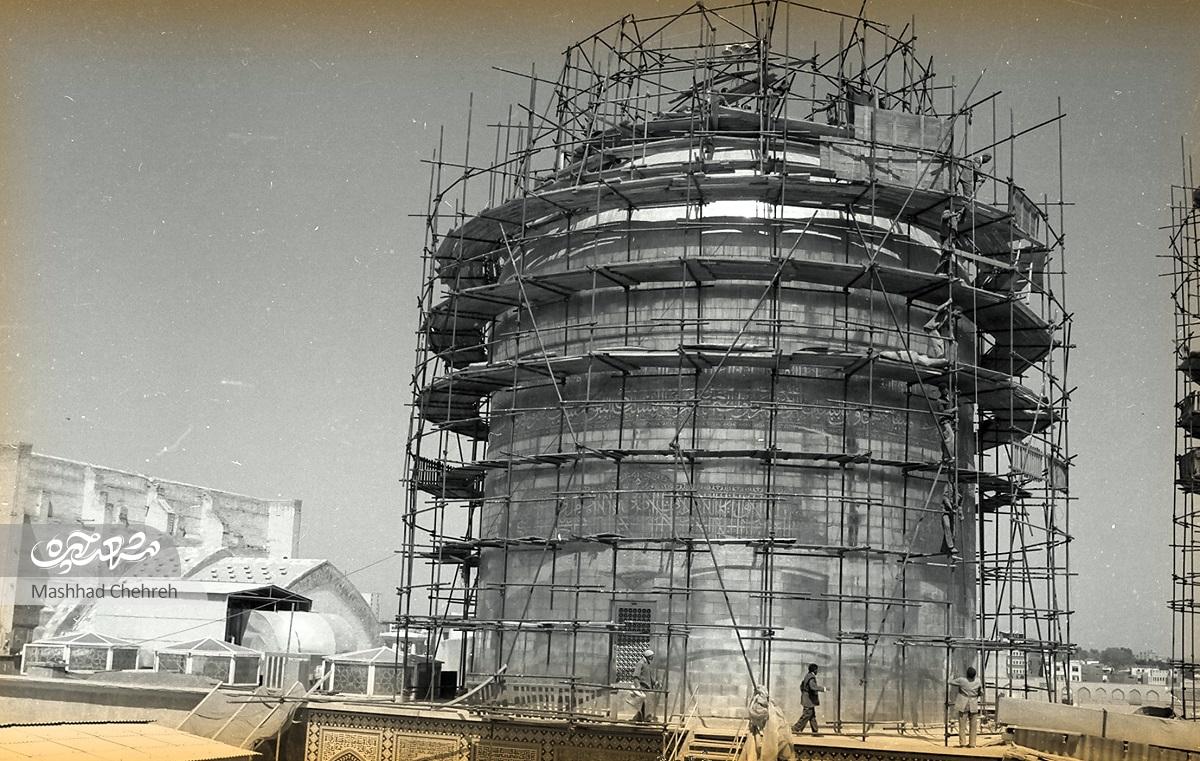 روایتی از آخرین تعمیر و طلاکاری گنبد حرم رضوی