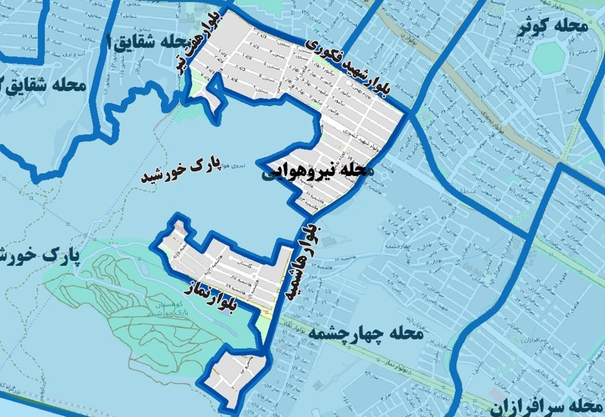 محله نیروی هوایی، همسایه شرقی پارک خورشید