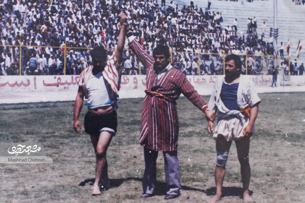 دلتنگی پهلوان پیشکسوت منطقه ما برای گود کشتی محله درویما با لباس چوخه قد کشیدیم