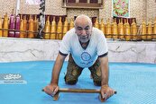 تمرین افتادگی به سبک حاج علی خاکسار در گود پهلوانی