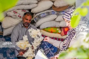 علی مولایی سال‌هاست با نخ‌ و سوزن هنرنمایی می‌کند