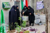 پذیرایی بانوان محله پایین&zwnj;خیابان از حاضران در میدان