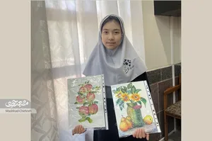 نرگس فلاحتی، نفر اول نقاشی ناحیه ۵ آموزش و پرورش شد